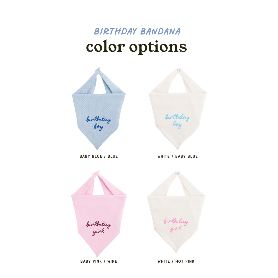 Birthday Embroidered Bandana