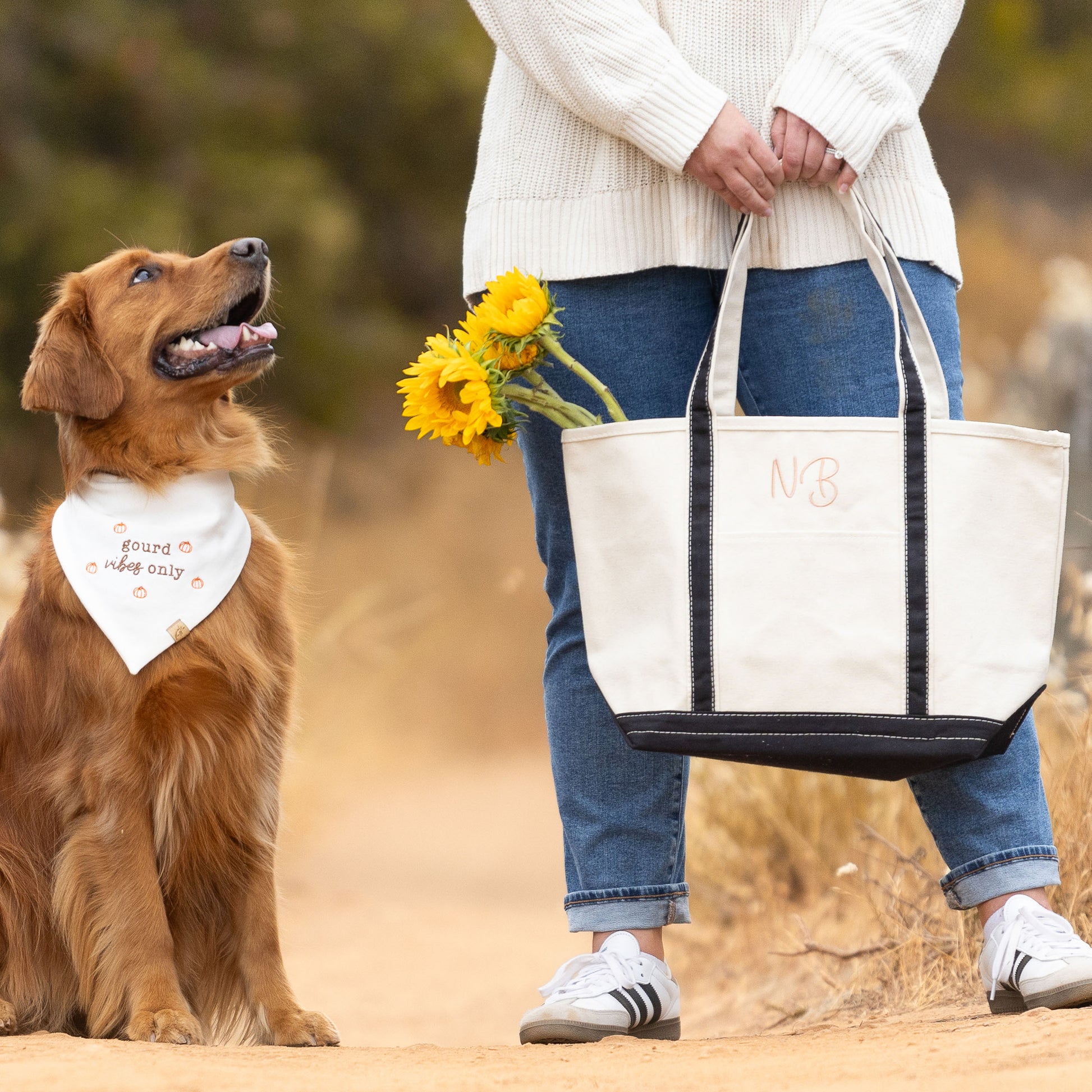 Embroidered Boat Tote