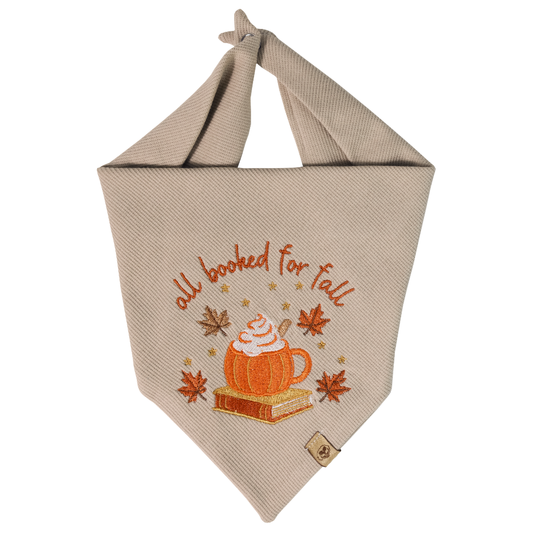 Booked for Fall Embroidered Bandana