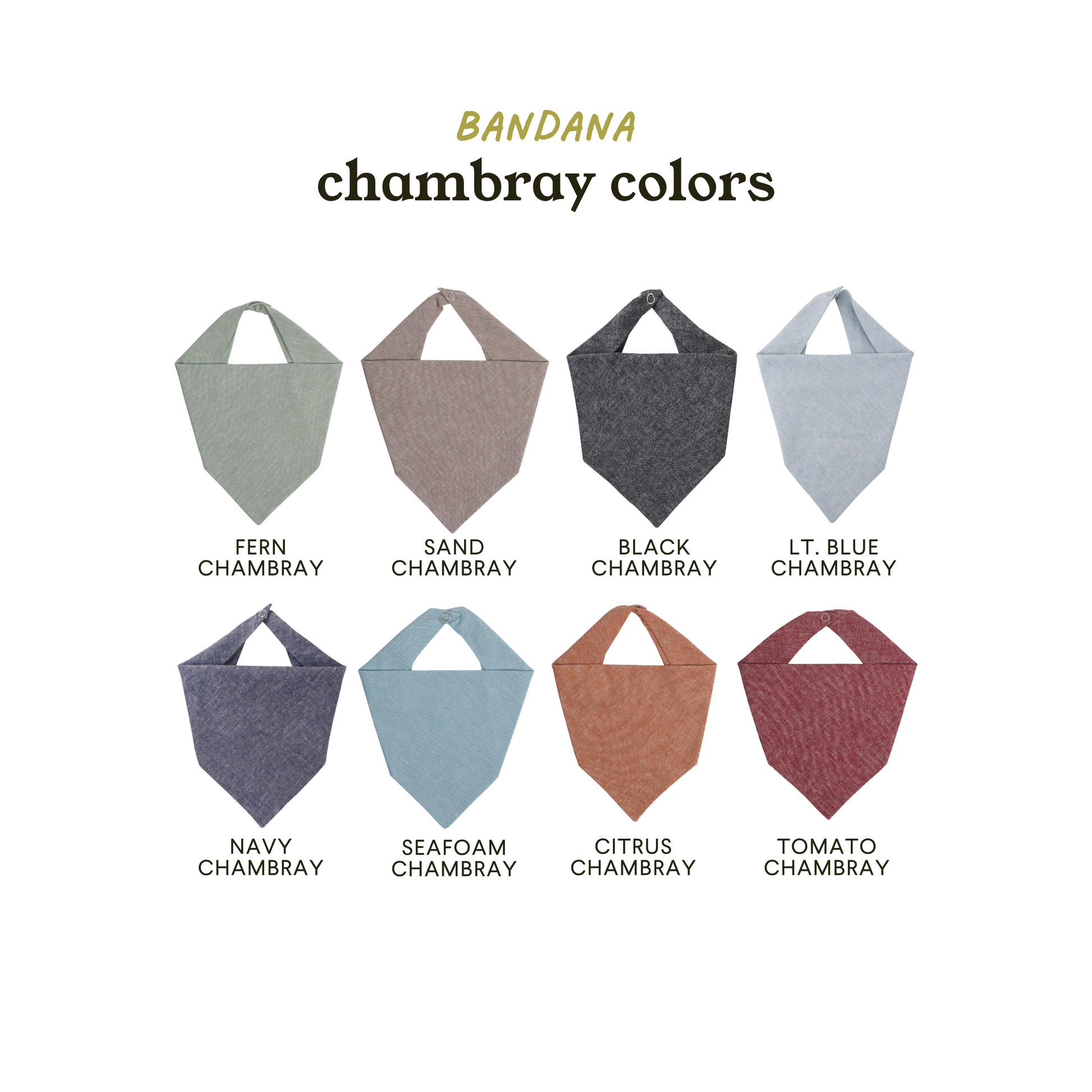 Custom Chambray Embroidered Bandana