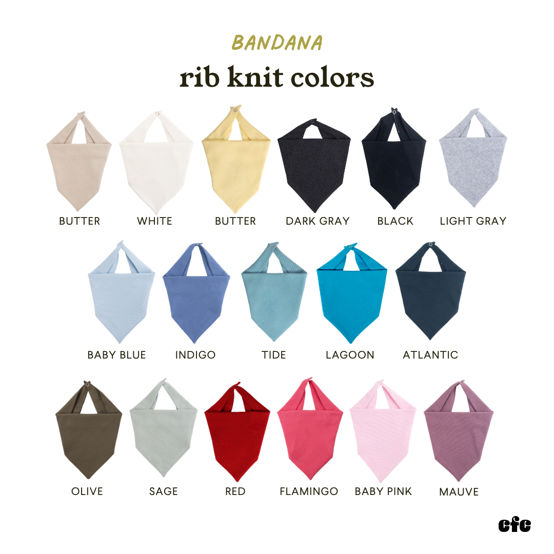 Custom Rib Knit Embroidered Bandana