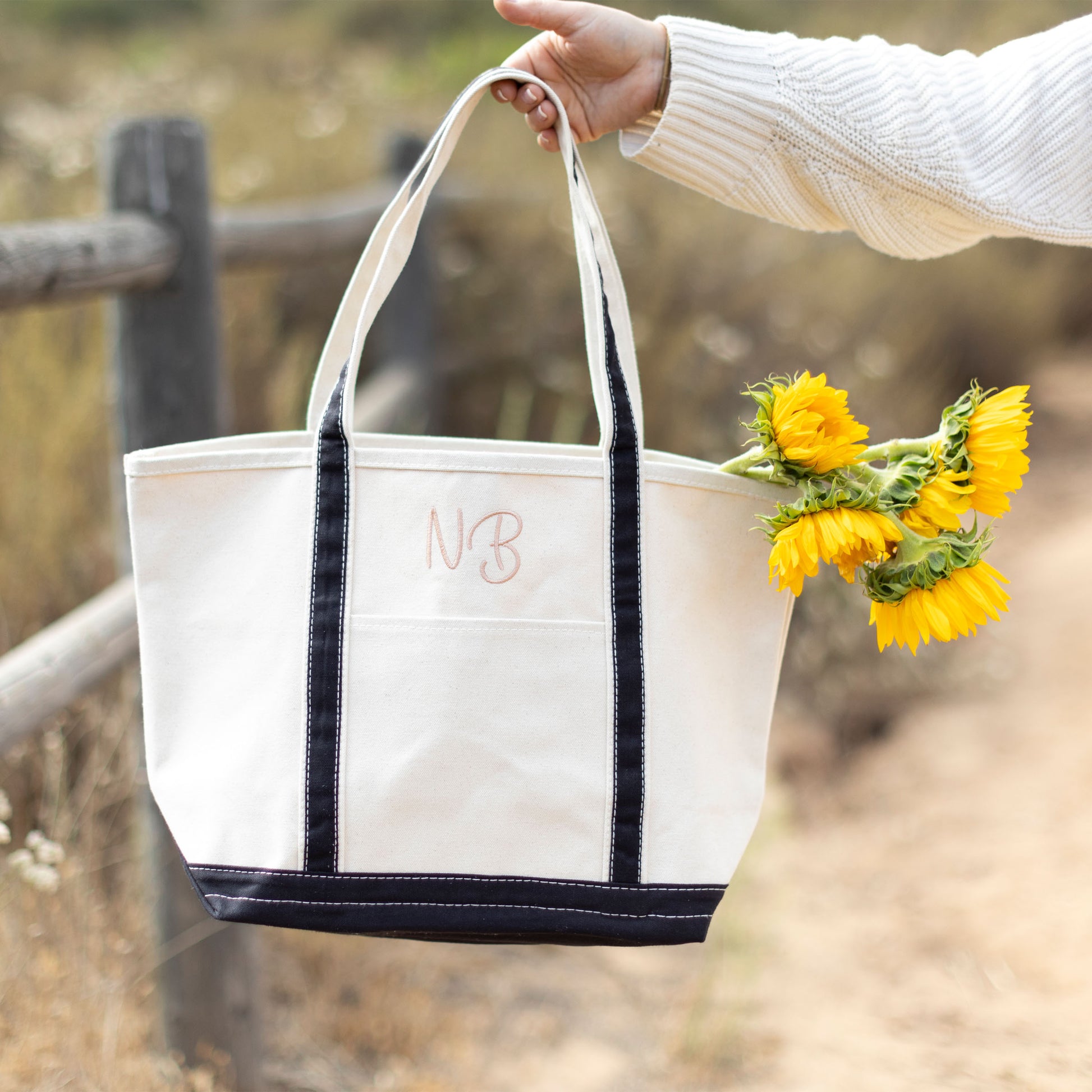 Embroidered Boat Tote