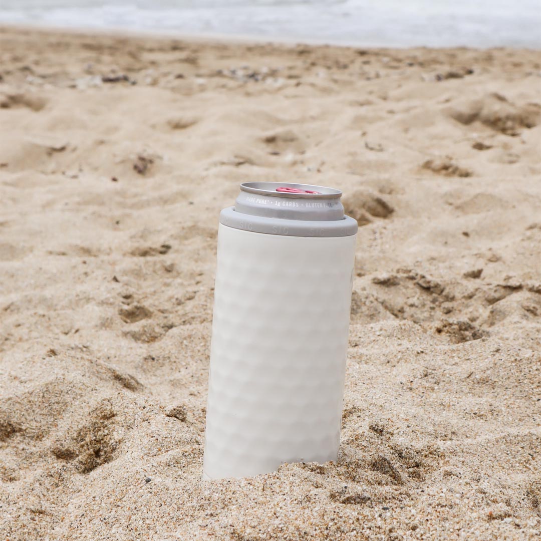 Minimal White Slim Can Cooler