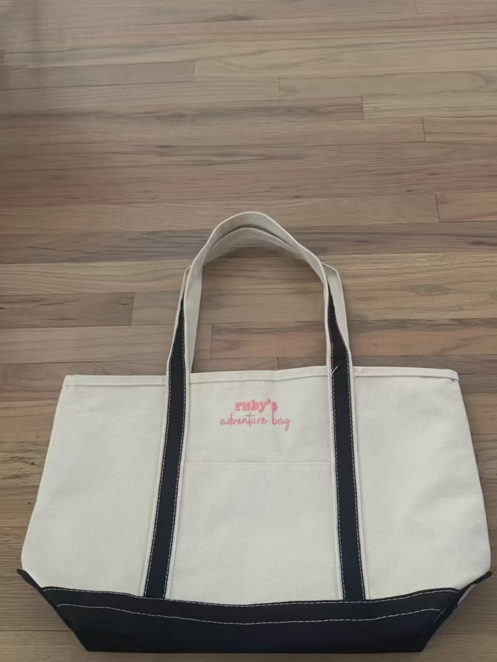Embroidered Boat Tote