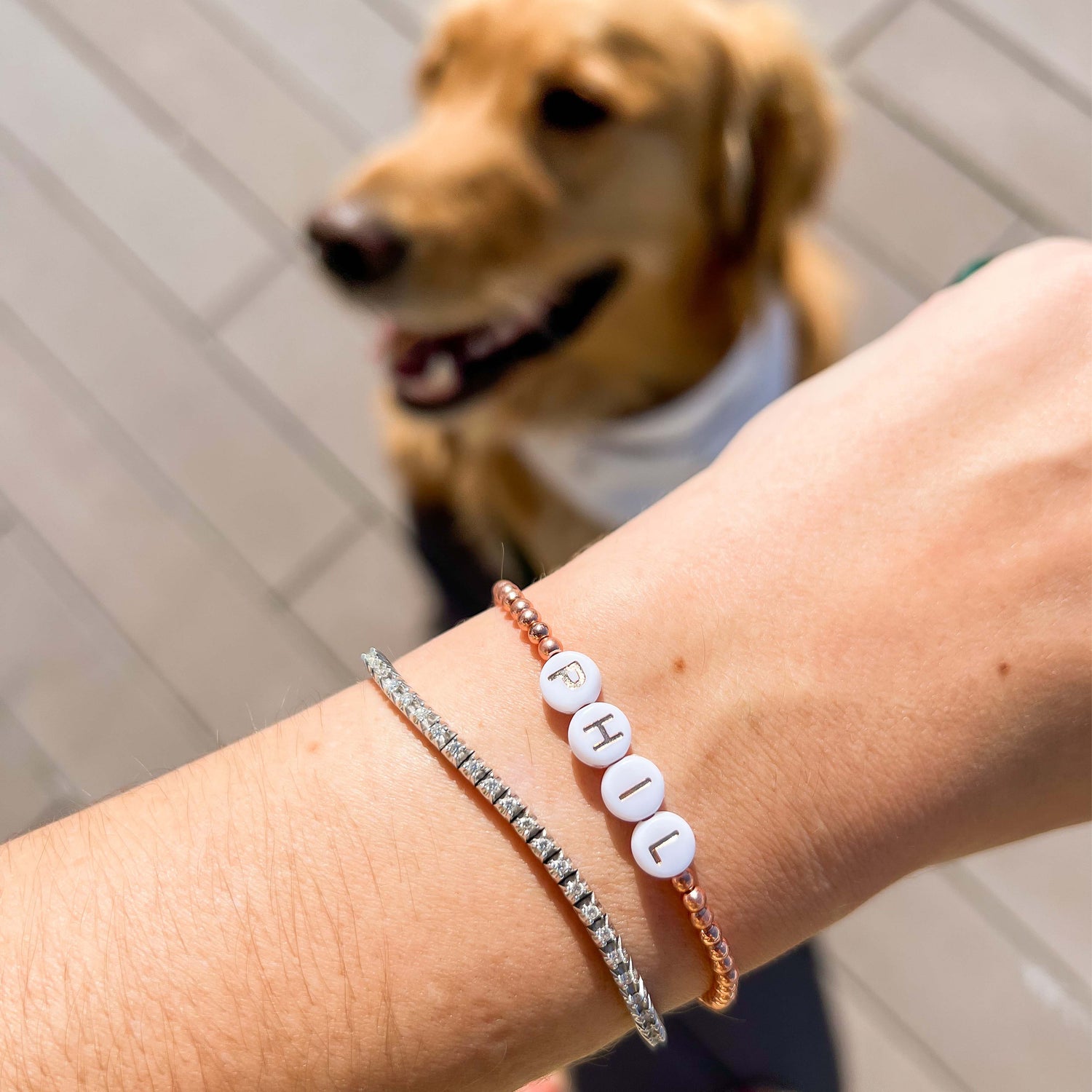 Minimal Dog Name Bracelet